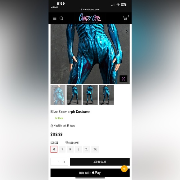 NWT Blue Exomorph Catsuit Onesie - Picture 6 of 6